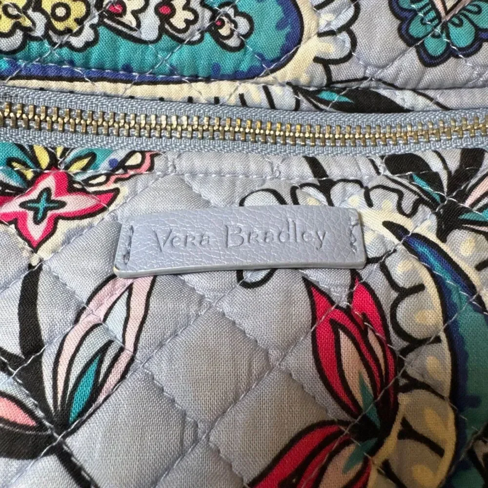 Vera Bradley Campus Backpack Wildflower Paisley Quilted Cotton Laptop Travel Bag